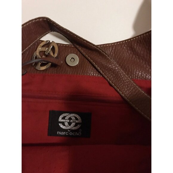 Marc Ecko Brown Bow Studded Slouchy Purse - Picture 2 of 5